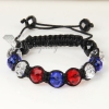 three color alternating macrame crystal beads bracelets jewelry design E