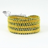 three layer charn cotton cord leather warp bracelets design A