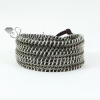 three layer charn cotton cord leather warp bracelets design D