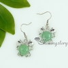tiger's-eye agate glass opal jade dangle earrings openwork round design E
