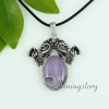 tiger's-eye amethyst agate glass opal rose quartz jade necklaces with pendants openwork oval horse design B