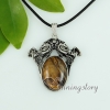 tiger's-eye amethyst agate glass opal rose quartz jade necklaces with pendants openwork oval horse design F