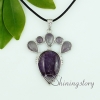 tiger's-eye amethyst glass opal rose quartz jade semi precious stone necklaces with pendants teardrop round design B