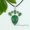 tiger's-eye amethyst glass opal rose quartz jade semi precious stone necklaces with pendants teardrop round design F