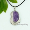 tiger's-eye amethyst glass opal rose quartz semi precious stone necklaces with pendants moon design B