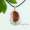 tiger's-eye amethyst glass opal rose quartz semi precious stone necklaces with pendants moon design D