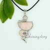 tiger's-eye amethyst glass opal rose quartz semi precious stone necklaces with pendants moon oval round design B