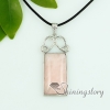 tiger's-eye amethyst glass opal rose quartz semi precious stone necklaces with pendants openwork oblong design B