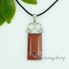 tiger's-eye amethyst glass opal rose quartz semi precious stone necklaces with pendants openwork oblong design D