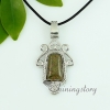 tiger's-eye amethyst glass opal rose quartz semi precious stone necklaces with pendants openwork swirled trapezoid heart design E