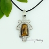tiger's-eye amethyst glass opal rose quartz semi precious stone necklaces with pendants openwork swirled trapezoid heart design F