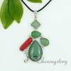 tiger's-eye amethyst rose quartz agate jade semi precious stone necklaces with pendants square teardrop design A