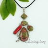 tiger's-eye amethyst rose quartz agate jade semi precious stone necklaces with pendants square teardrop design D