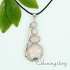 tiger's-eye rose quartz agate glass opal necklaces with pendants oval round design A