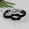 toggle knot genuine leather bracelets unisex black