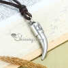 tooth tusk leather long chain pendants necklaces design B