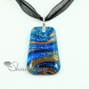 trapezoid glitter foil with lines murano lampwork glass venetian necklaces pendants design D