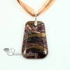 trapezoid glitter foil with lines murano lampwork glass venetian necklaces pendants design F