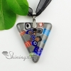 triangle glitter millefiori lampwork murano glass necklaces pendants design A
