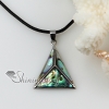 triangle sea water rainbow abalone yellow white pink oyster shell mother of pearl necklaces pendants green