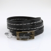 triple layers snap wrap bracelets genuine leather design B