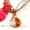 twist foil lampwork murano glass necklaces pendants jewelry brown