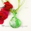 twist foil lampwork murano glass necklaces pendants jewelry green