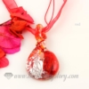 twist foil lampwork murano glass necklaces pendants jewelry red