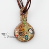 twist glitter millefiori lampwork glass necklaces pendants design A