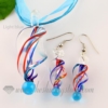 twist venetian murano glass pendants and earrings jewelry light blue