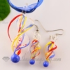twist venetian murano glass pendants and earrings jewelry blue