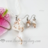 twist venetian murano glass pendants and earrings jewelry white