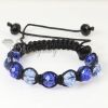 two color alternating macrame crystal beads bracelets jewelry design A