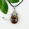 water drop rose quartz tigereye jade amethyst glass opal semi precious stone necklaces pendants design B
