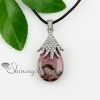 water drop rose quartz tigereye jade amethyst glass opal semi precious stone necklaces pendants design F