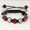white alternating macrame crystal beads bracelets jewelry design C