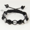 white alternating macrame crystal beads bracelets jewelry design D
