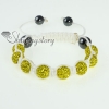 white cord macrame disco glitter ball pave beads bracelets design E