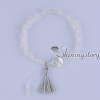 white freshwater pearl bracelet with tassel bohemian style jewelry boho jewelry design D
