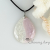white pink oyster sea shell necklaces heart oval teardrop rhombus patchwork pendants mop jewellery design D