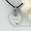 white pink oyster sea shell pendants rhinestone leaf openwork necklaces with mop jewellery design B
