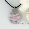 white pink oyster sea shell pendants teardrop openwork rhinestone necklaces mop jewellery design B