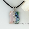 white pink rainbow abalone sea shell necklaces pendants oblong mother of pearl jewellery design B