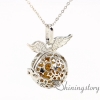 wings aromatherapy pendants wholesale essential oil diffuser jewelry diffuser necklace diy glass bottle charm metal volcanic stone openwork design E