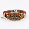wolf fleur de lis snap wrap bracelets genuine leather design B